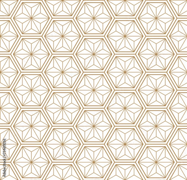Fototapeta Japanese background with geometric pattern. Floral pattern backdrop layout design in oriental style.