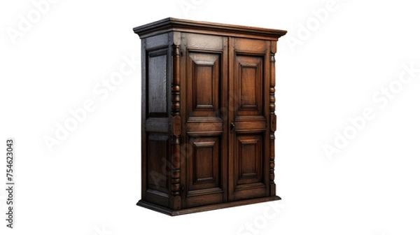 Fototapeta cabinet antique furniture Interior design concept furniture for living isolated on clear png background and transparent background, AI generative.