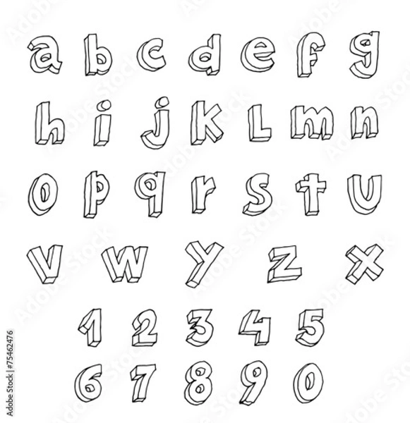 Obraz Hand drawn alphabet. vector