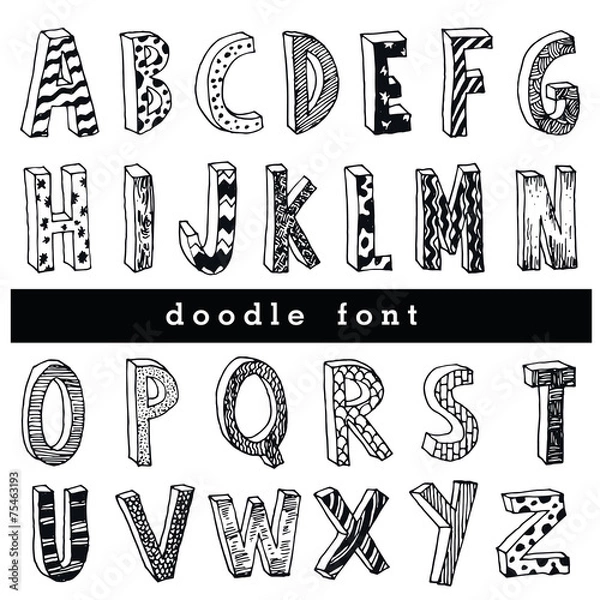 Obraz font doodle, vector