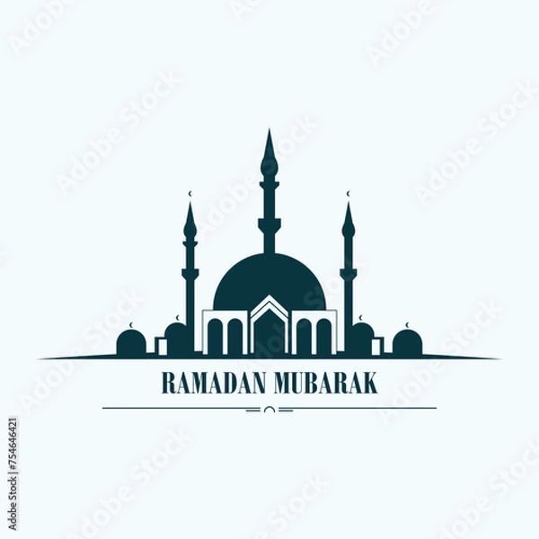 Fototapeta ramadan modern mosque islamic logo icon concept vector design