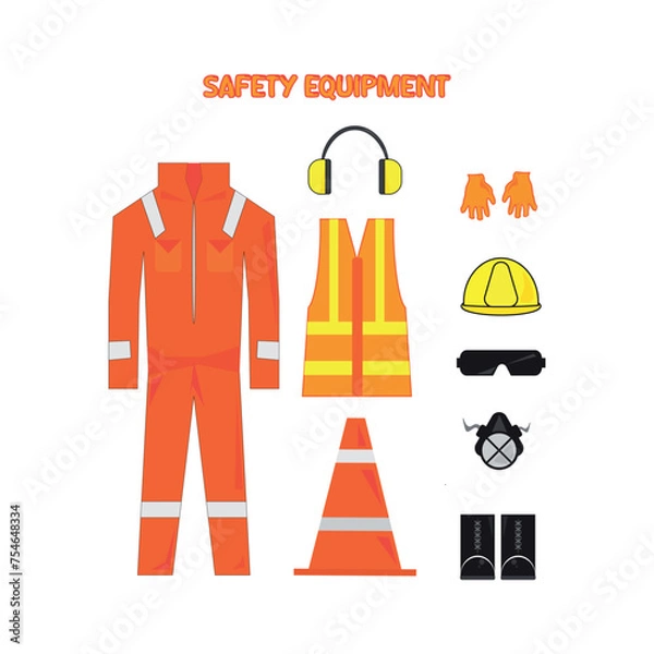 Obraz Set of Safety Equipments Vector element