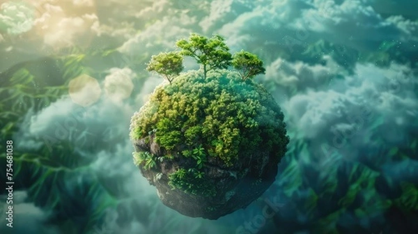 Fototapeta Create visual and calls to action to inspire viewers to take steps towards a more sustainable lifestyle