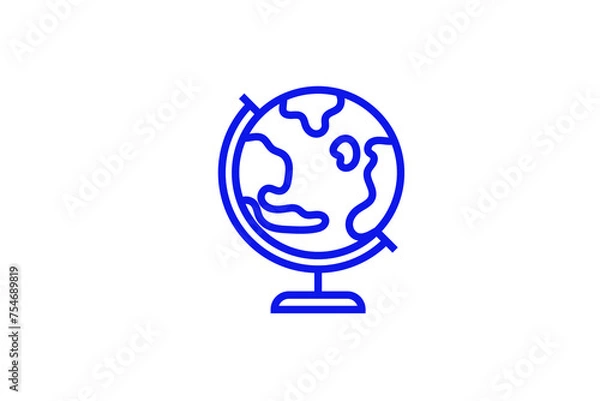 Fototapeta Isolated globe illustration in line style design. Vector illustration.	