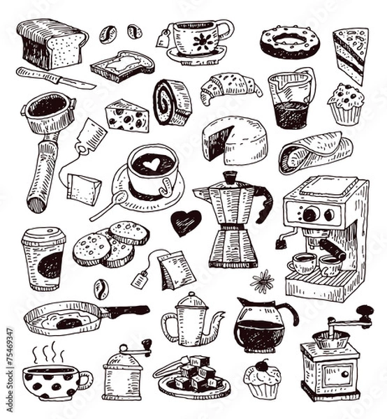 Obraz Coffee icon set. Vector illustration