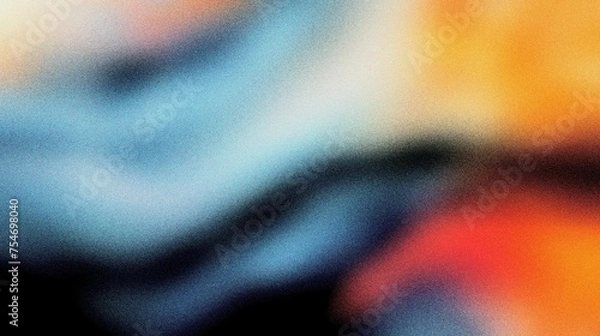 Fototapeta black blue orange red white abstract gradient background with grain and noise texture