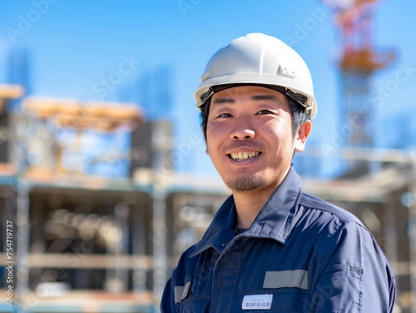 Fototapeta 作業服を着た男性