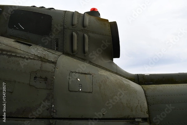 Obraz Turbine engine on military helicopter.