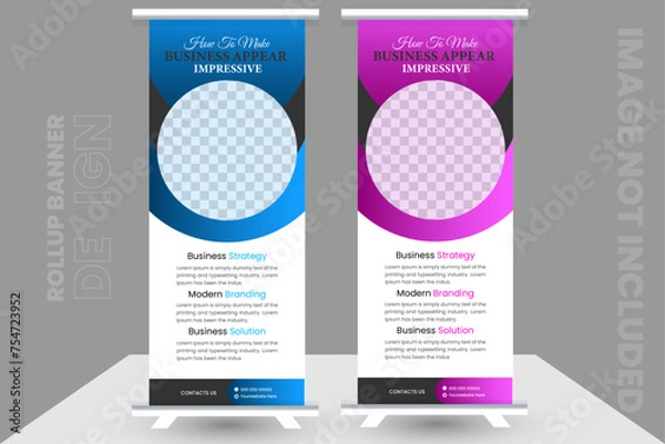 Obraz rollup banner Design Template.