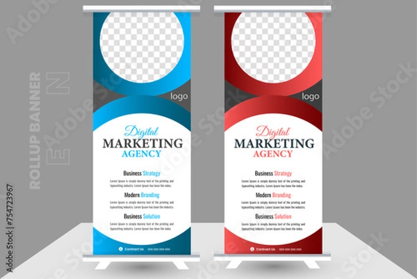 Obraz rollup banner Design Template.