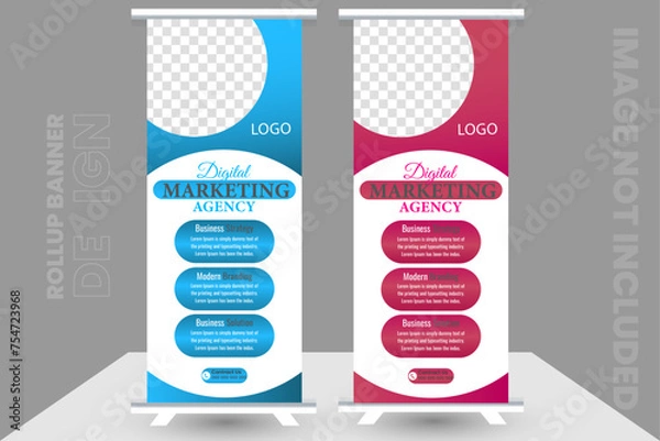 Obraz rollup banner Design Template.