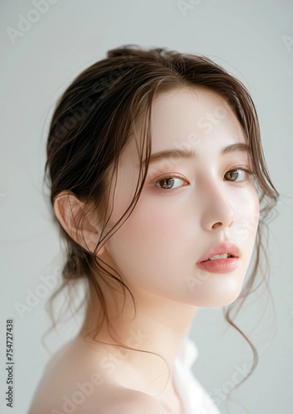 Fototapeta 아시아인 뷰티 메이크업 모델