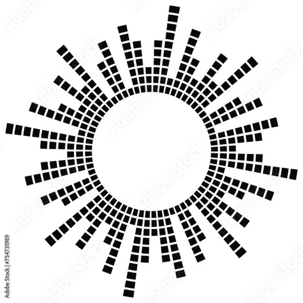 Fototapeta 1. Round Sound Wave Equalizer,Music Player, Video Editor, Voice Message in social media chats, voice assistant,podcast, recorder. vector illustration