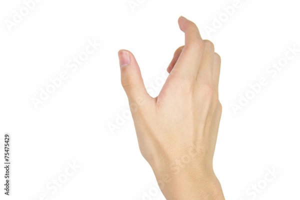 Fototapeta znak ręką na białym tle
