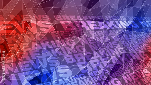Obraz News backdrop breaking news text and connected lines in modern graphic design pattern