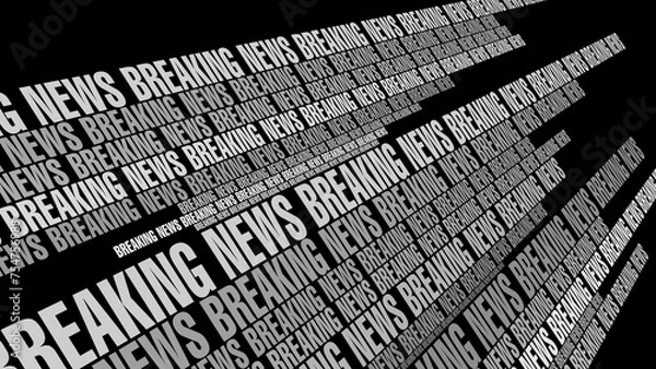 Obraz Background news text on black modern creative intro design for worldwide breaking news