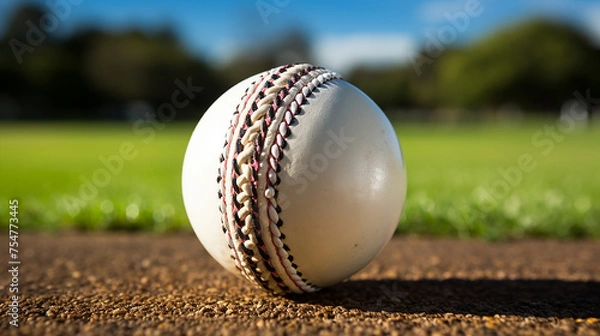 Obraz Leather cricket ball background image