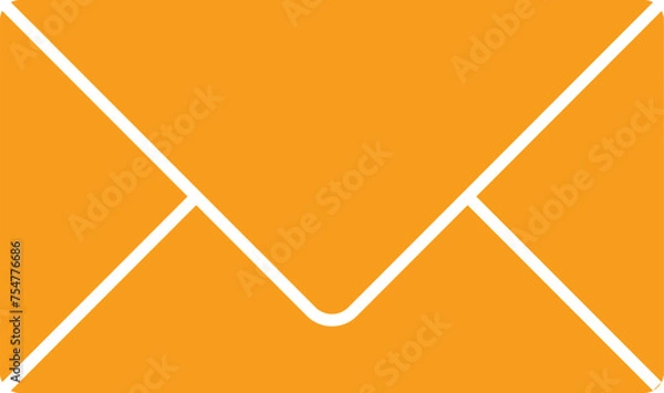 Obraz Curved corner Message orange-colored icon