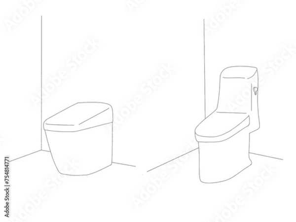 Fototapeta トイレの種類タンクなし