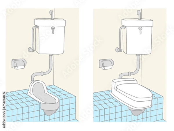 Fototapeta 和式トイレをリノベーション