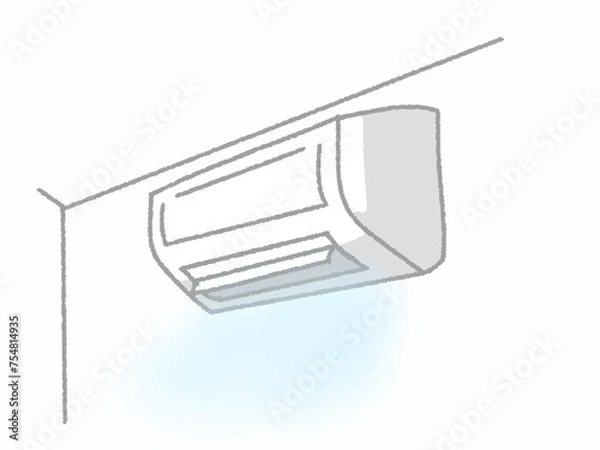 Fototapeta 冷たい空気が出ているエアコン