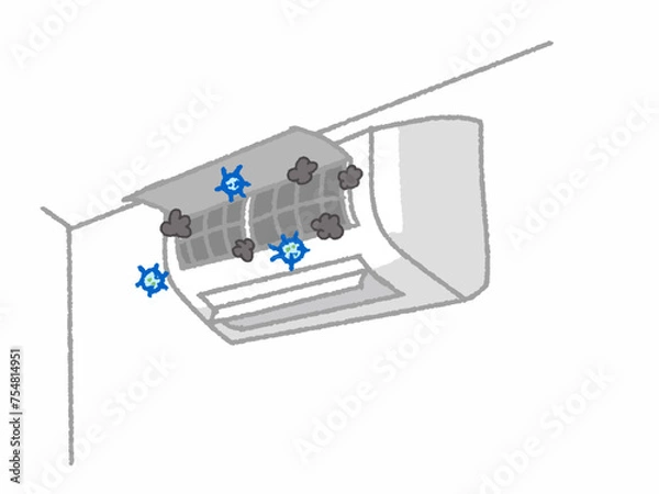 Fototapeta カビとホコリがあるエアコン