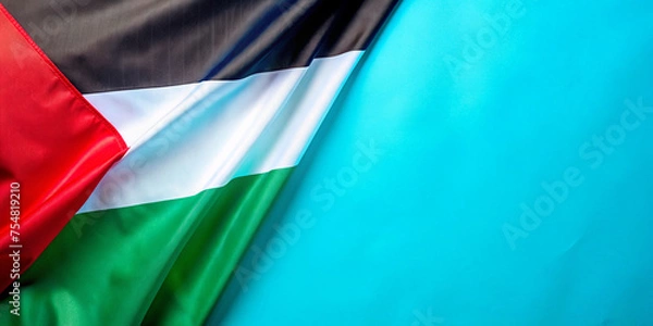 Fototapeta Palestine flag waving copy space