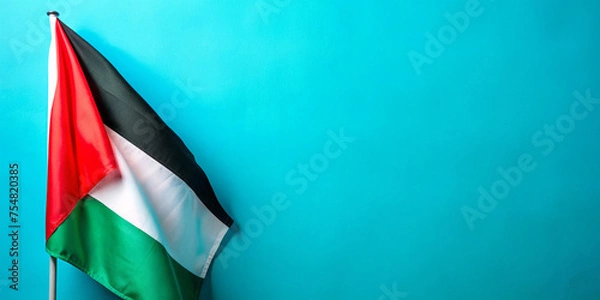 Fototapeta Palestine flag waving copy space