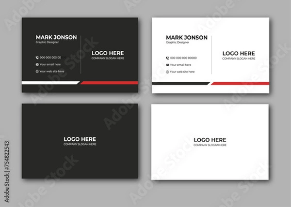 Fototapeta 
Business Card Design. Set of 2 modern business card print templates, double-sided business card design , Creative and clean business card template, Luxury and elegant business card design template