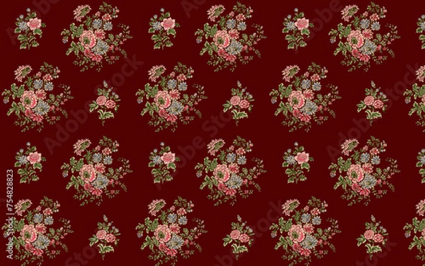 Fototapeta seamless pattern with flowers