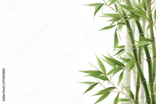 Obraz Picture of auspicious bamboo trees on a white background.
