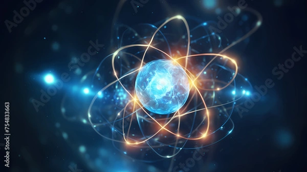 Fototapeta atomic nucleus electron neutron proton