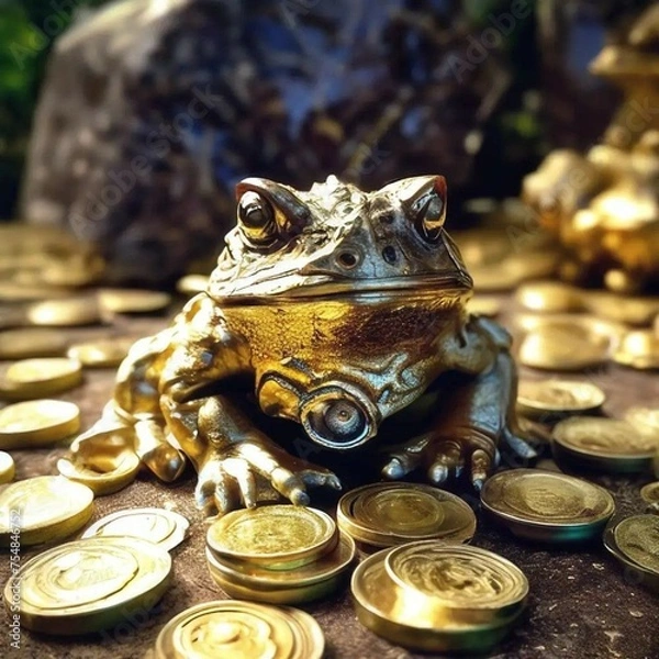 Obraz frog sitting on the rocks