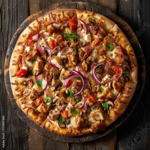 Fototapeta BBQ Chicken Pizza