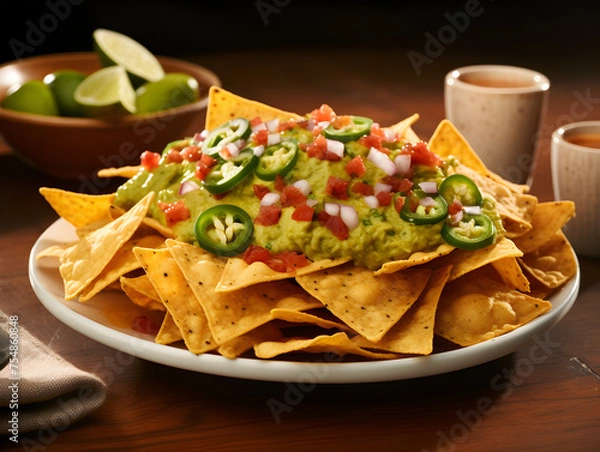 Obraz Mexican salsa with corn chips