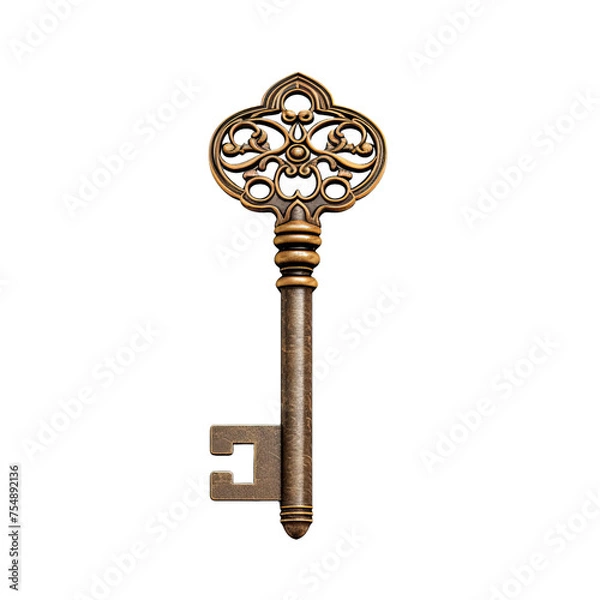 Fototapeta antique key isolated on white