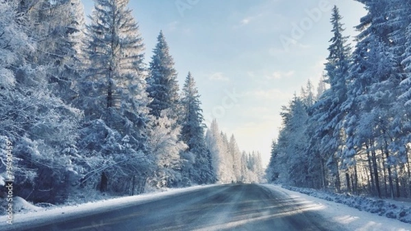 Obraz Russian winter road