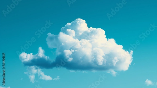 Fototapeta 하얀 구름 하나, 적운 하나, 파란 하늘에 떠 있는 구름 하나, 하얀 구름, 파란 하늘