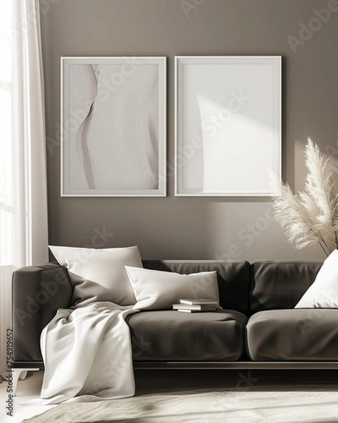 Obraz Modern Living Room Interior Design. Generative ai