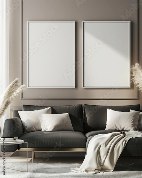 Obraz Modern Living Room Interior Design. Generative ai