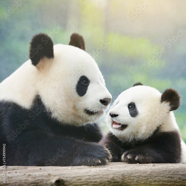 Obraz 엄마 판다와 아기 판다