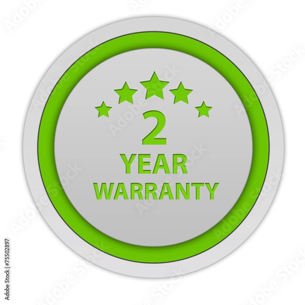 Fototapeta Two year warranty circular icon on white background
