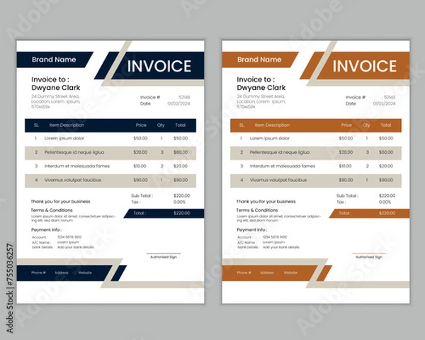 Obraz Modern simple designer invoice