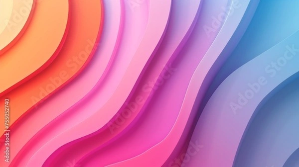 Fototapeta Colorful Abstract Curved 3D Lines Background