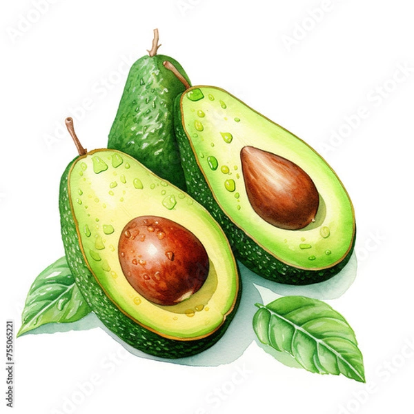 Obraz avocado isolated on white background