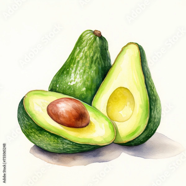 Obraz avocado isolated on white background