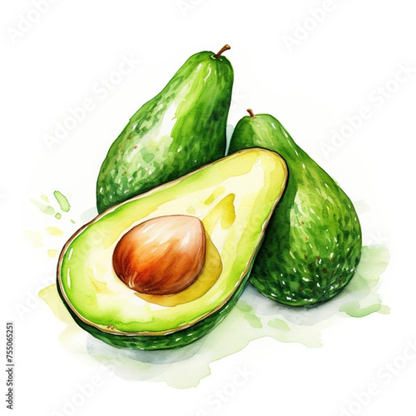 Obraz avocado isolated on white background