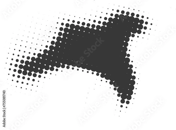 Obraz Halftone dotted shape. Paint blob with noisy effect. Abstract splatter shape