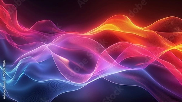 Fototapeta Vibrant geometric backgrounds with flowing line art