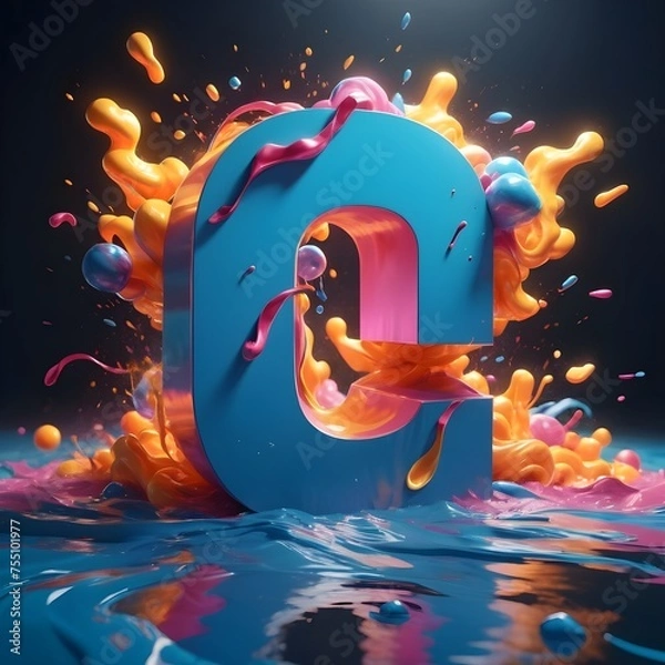 Obraz colorful elegant letters rainbow design  